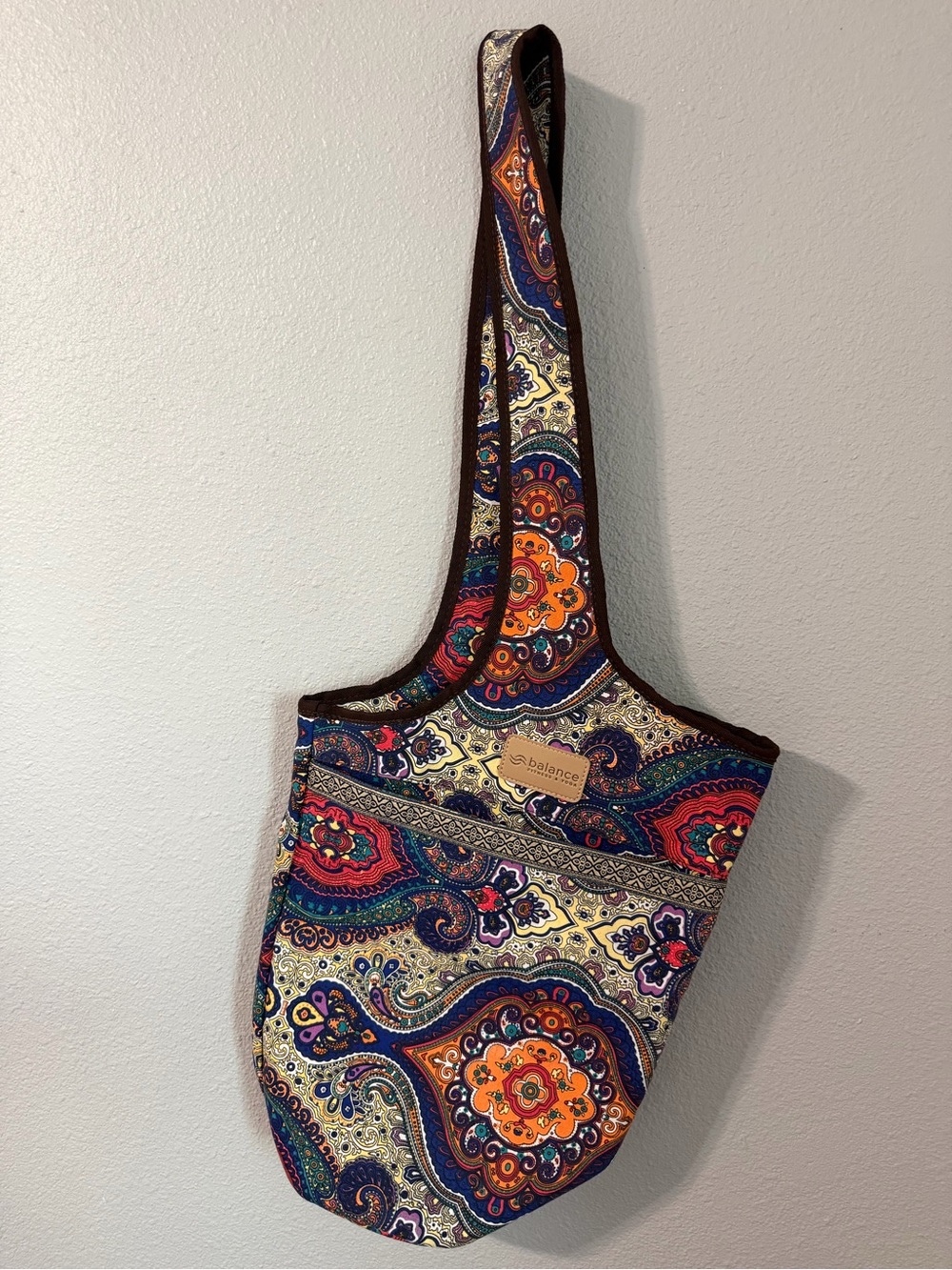 Balance Fitness & Yoga Paisley Print Yoga Mat Bag with Zipper Pocket